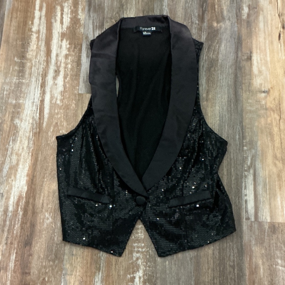 Forever 21 Black Sequin Tank Top